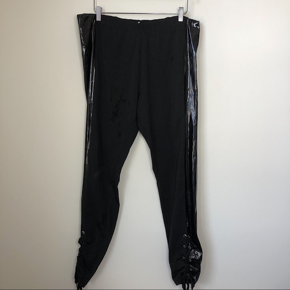 cool mixed material leggings